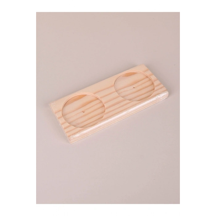 Ahşap Yağdanlık Altlığı 2 Bölmeli Yağlık Sosluk Standı (74)