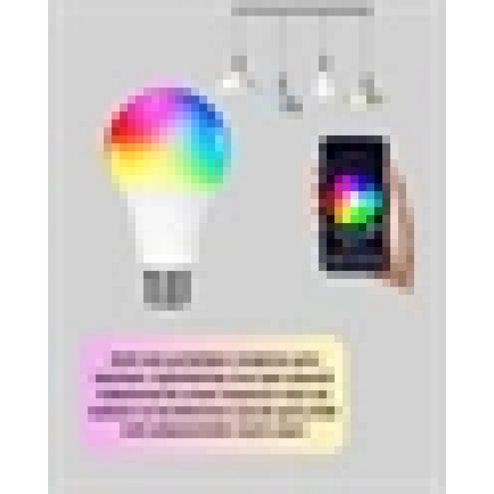 Akıllı 9W RGBW LED Ampul, tasaruflu romantik ışıklı
