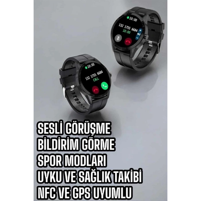 Akıllı Saat Sesli Görüşme Bluetooth Bağlantılı 3 Kordonlu Yeni Nesil