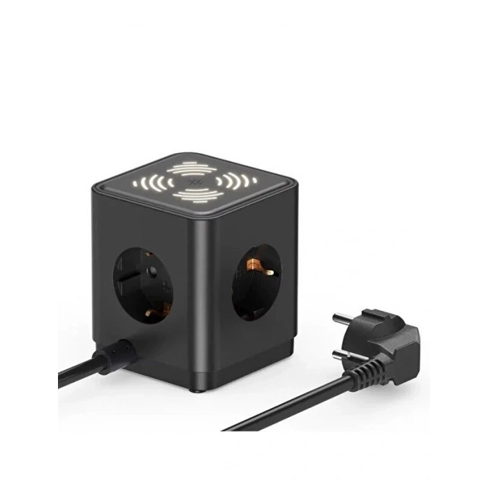 Akım Korumalı 3’lü Priz Gece Lambalı 25w 2xusb 2xtype-c Çıkış Yüksek Gerilim Koruma Priz Çoğaltıcı