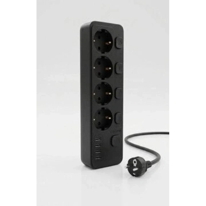 Akım Korumalı 4’lü Priz 2xusb 2xtype-c Çıkış Yüksek Gerilim Koruma Priz Çoğaltıcı