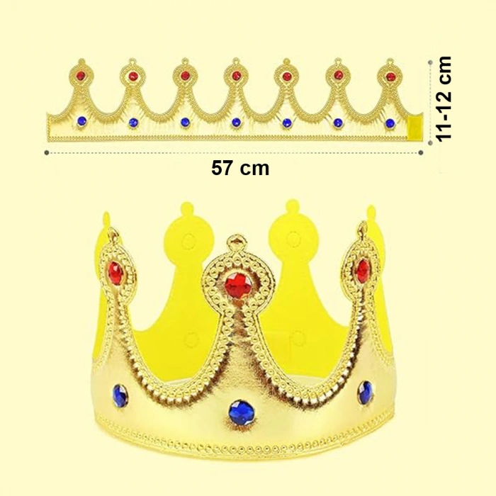 Altın Renk Eva Malzemeden İmal Çuk Kral Tacı 57 cm