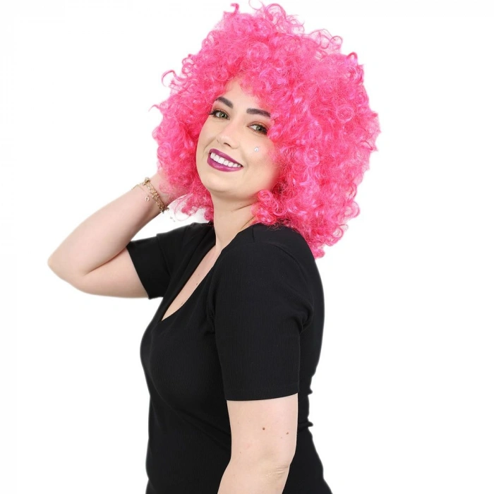 Animasyon Parti Ve Palyaço Peruğu / Neon Pembe