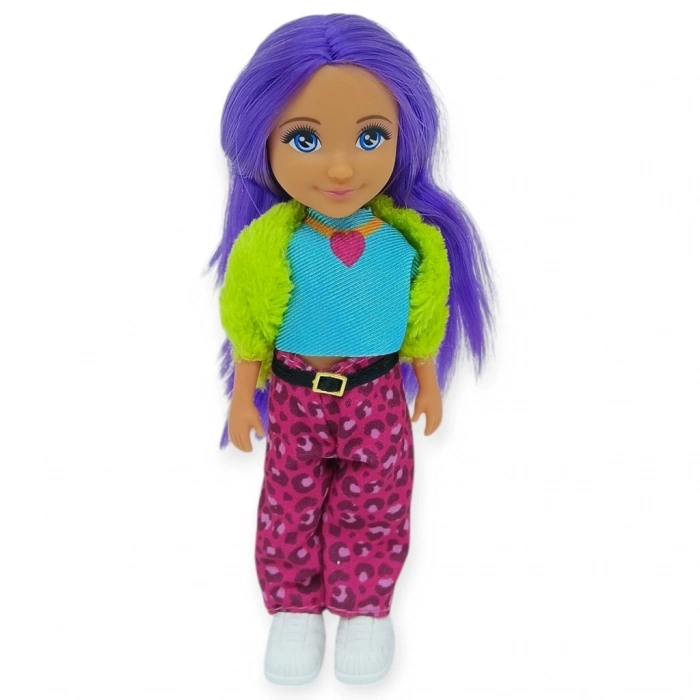Ankiki Moda İkonu Bebek Figür 13 cm  - Mor lı Hip-Hop Rüzgarı  - 1 ADET