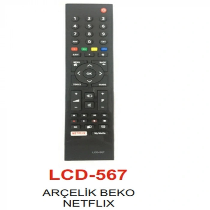 Arçelik -  3D Smart  Netflix Tv Kumandası - LCD 567