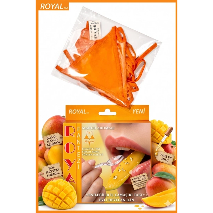 kapsulavm Fantezi Tüketilebilen Yenilebilir Mango Aromalı İç Çamaşırı Takımı
