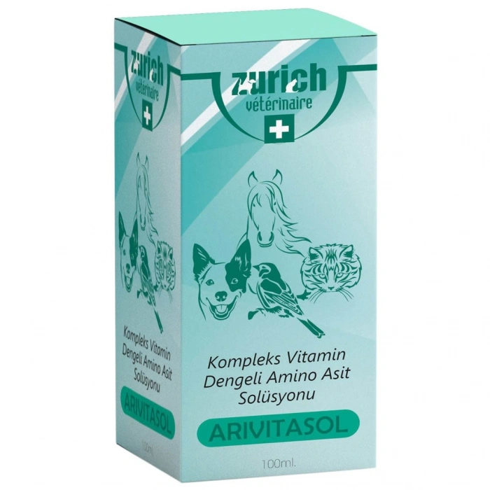 Arivitasol Evcil Hayvanlar İçin Kompleks Vitamin Ve Dengeli Aminoasit Solüsyonu 100 ml