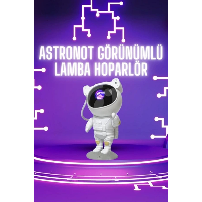 Astronot Şeklinde Bluetooth Hoparlör Gökyüzü Kumandalı Aydınlatma Lamba