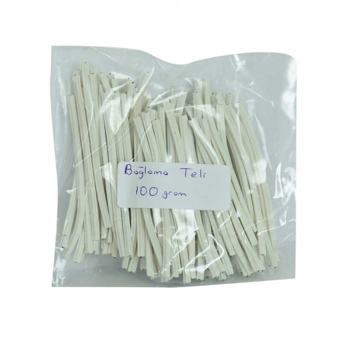 Bağlama Teli Tel Klips Pvc Kaplamalı Beyaz 100 Gr Takribi 100  1 Paket