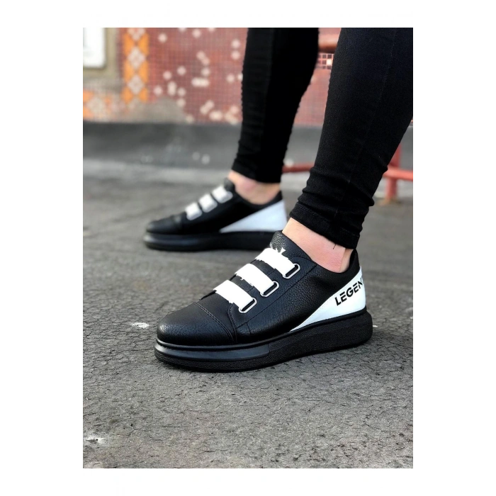 Bant Legend Kömür Beyaz Kalın Taban Casual Erkek Ayakkabı