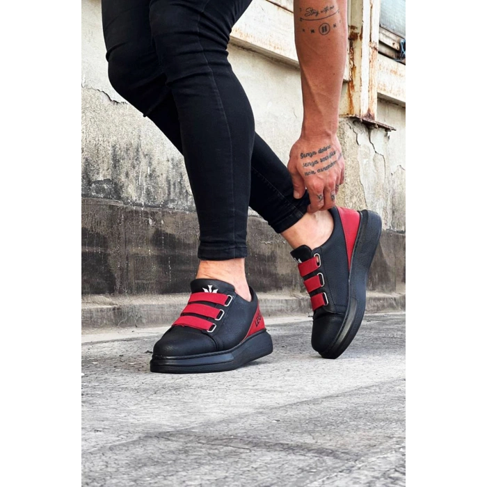 Bant Legend Kömür Kırmızı Kalın Taban Casual Erkek Ayakkabı