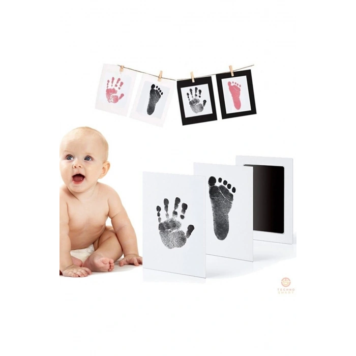 Bebek El Ayak Izi Fotoğraf Çerçevesi El Ayak İzi Kalıbı Seti