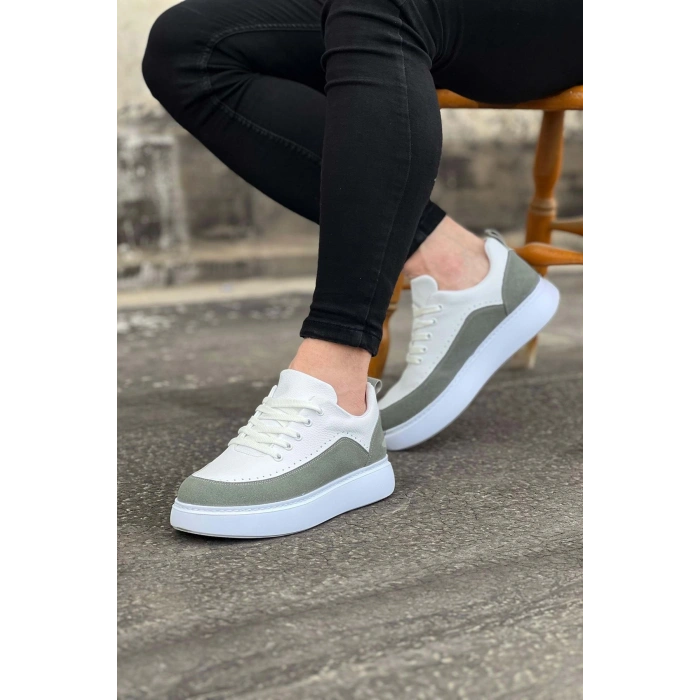 Beyaz Gri Ortopedik Taban Erkek Casual Ayakkabı