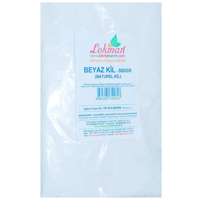 Beyaz Kil Öğütülmüş Doğal Saf Naturel 500 Gr Paket