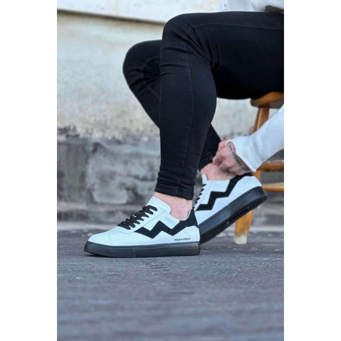 Beyaz Siyah Erkek Casual Ayakkabı