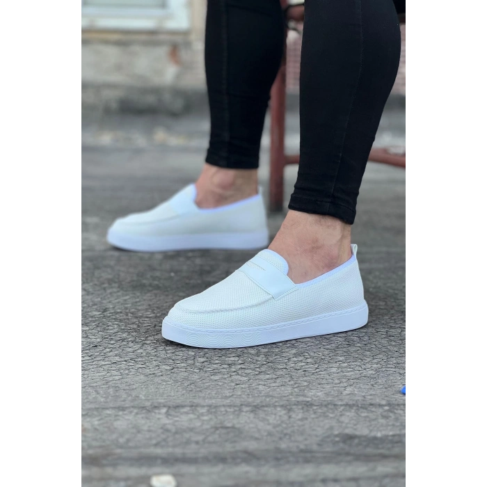 Beyaz Triko Babet Erkek Casual Ayakkabı