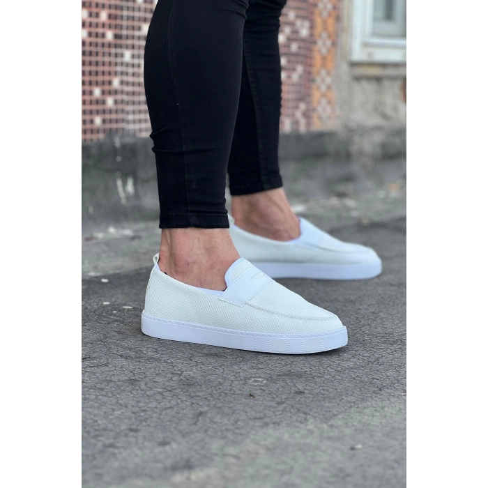 Beyaz Triko Babet Erkek Casual Ayakkabı