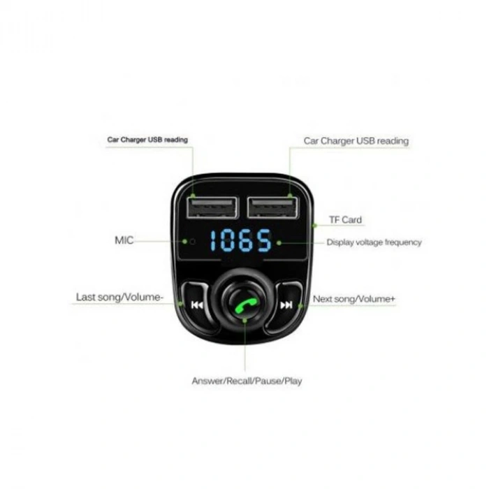 Bluetooth Fm Transmitter Car X8 (  )