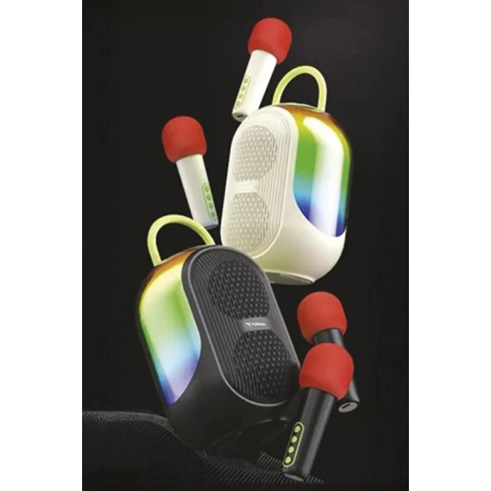 Bluetooth Hoparlör Çift Mikrofonlu Kablosuz Parti Spe Beyaz