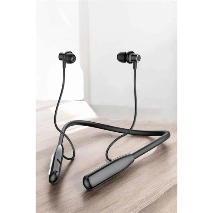 Boyun Askılı Bluetooth Kulaklık Uzun Şarj Süreli Dijital Göstergeli Kablolu