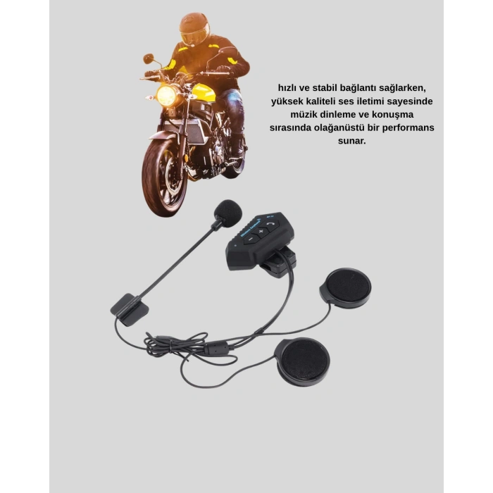 BT22 Kablosuz Kask Kulaklığı – Bluetooth 5.0, Intercom, Su Geçirmez ve Uzun Ömürlü Batarya Yeni Nesil