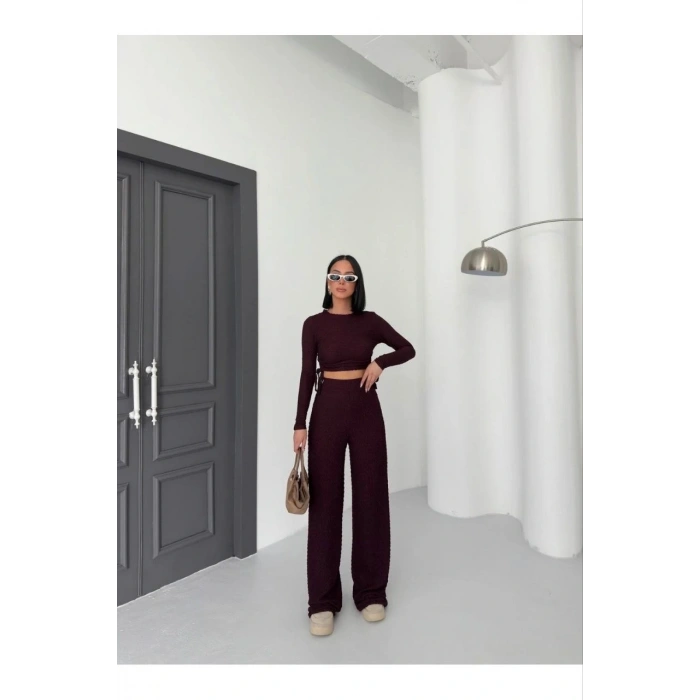 Bubble alt üst takım bordo pt510446