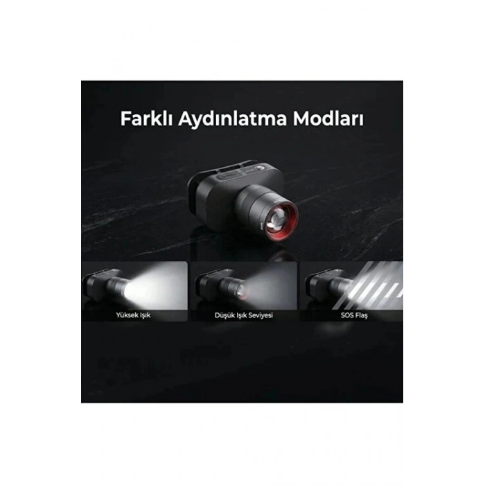 Bxt1fl 10w Şarj Edilebilir Kafa Feneri 750 Lümen 2500mah 4 Işık Modlu Zoom Özellikli Led Kafa