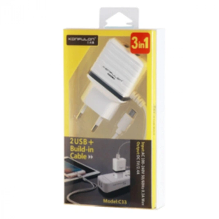 C33 Hızlı Şarj  3in1 (dahili Micro Usb Kablolu)