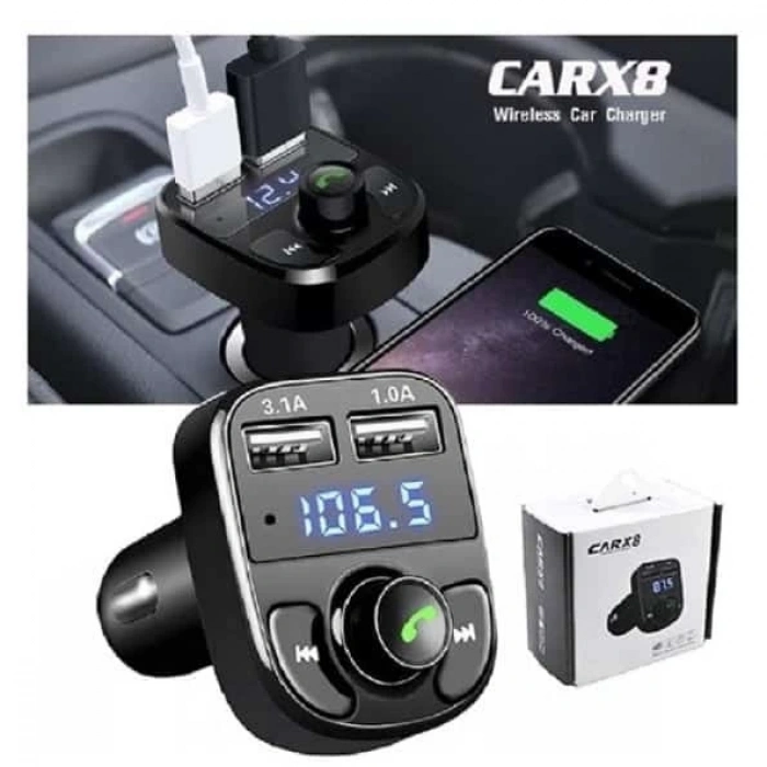 CARX8 Digital Ekran Bluetooth Araç Kiti MP3 FM Transmitter (  )