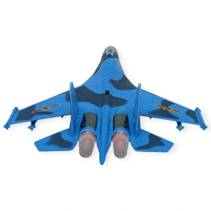 Çek Bırak Metal Uçak Sesli Işıklı 22 cm - Mavi - 1 ADET