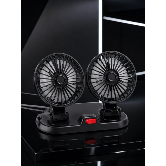 Çift Başlıklı Araç İçi USB Vantilatör Soğutucu Fan