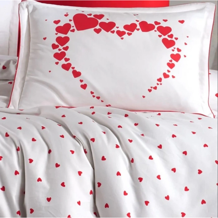 Çift Kişilik Saten Nev Amore Beyaz