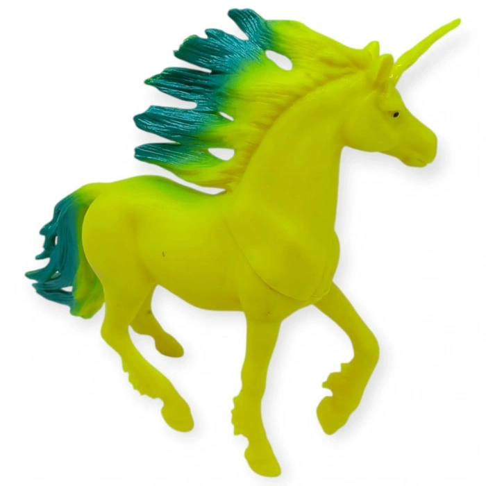Çiftlik Hayvanları Serisi - Efsanevi Unicorn  cm - Sarı - Yeşil - 1 ADET
