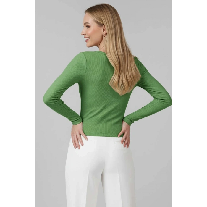 Çıtçıt Detaylı Bluz Yeşil