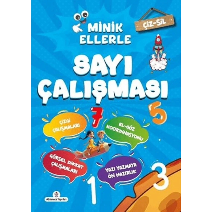 Çiz - Sil Minik Ellerle Sayı Çalışması (Kalem Hediyeli)