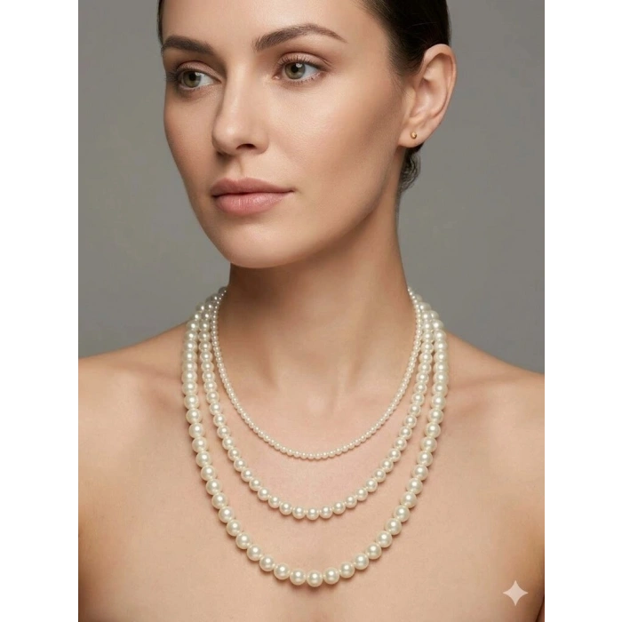 Classic Glow İnci Katman Kolye - Kl0308