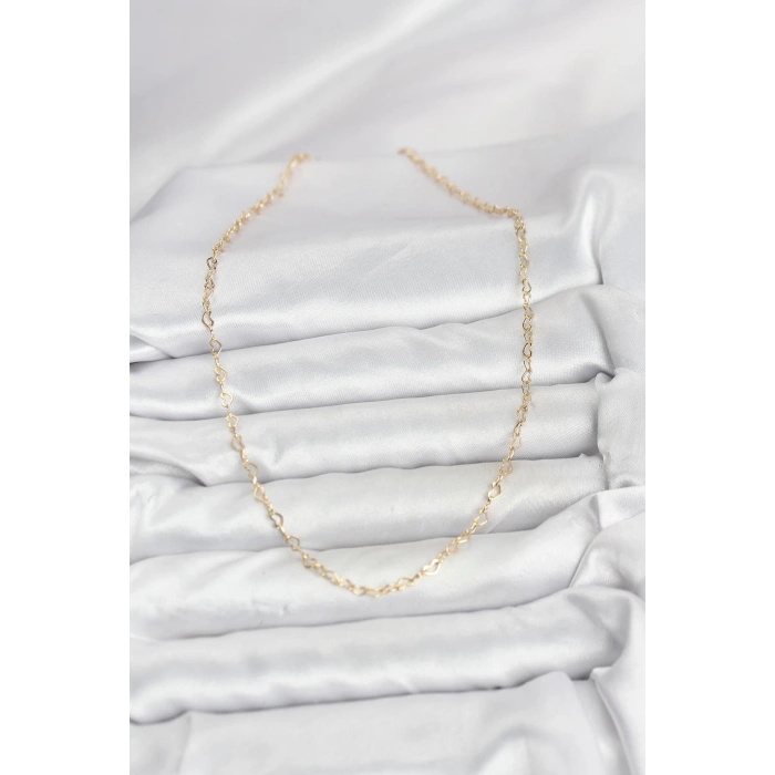 CM 14K Gold Renk Kalp Zincirli Kadın Kolye