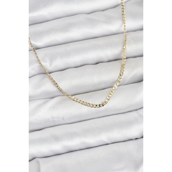 CM 14K Gold Renk Pirinç Zincir Model Kadın Kolye