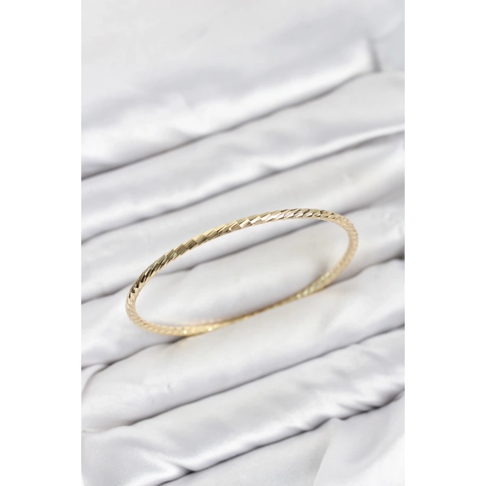 CM Gold Renk Lazer Kesim Model 65 mm Bilezik