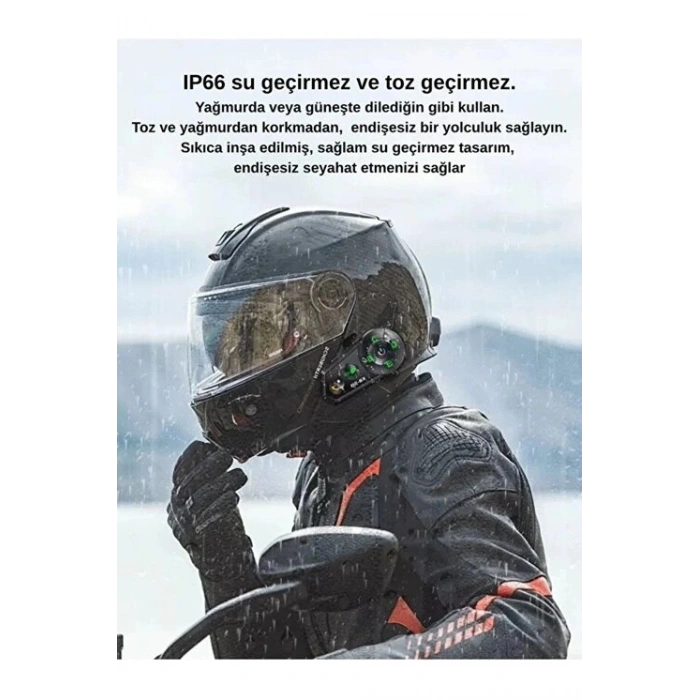 D2-6x 1000m Mesafeli 6 Kanallı İntercom Bluetoototosiklet Kask Kulaklığı İntercom Kulaklık