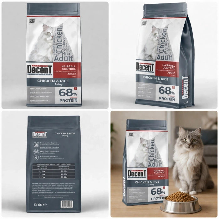 Decent Tuklu Yetişkin Kedi sı 1,5 Kg Control Tuk & Pirinç Yetişkin Kedi sı