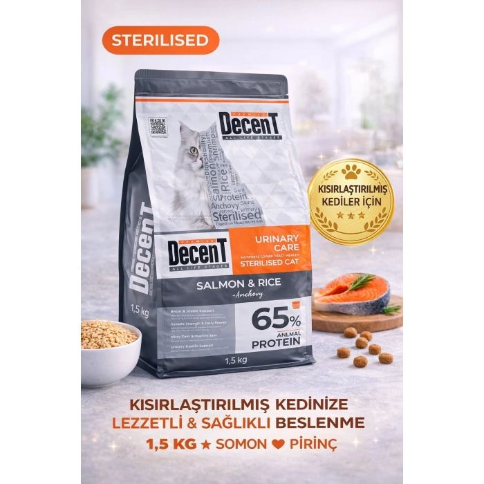 Decent  Urinary Care Balıklı ve Pirinçli Kısırlaştırılmış Kedi sı 1.5 Kg