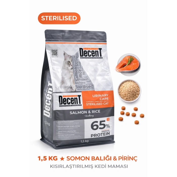 Decent  Urinary Care Balıklı ve Pirinçli Kısırlaştırılmış Kedi sı 1.5 Kg