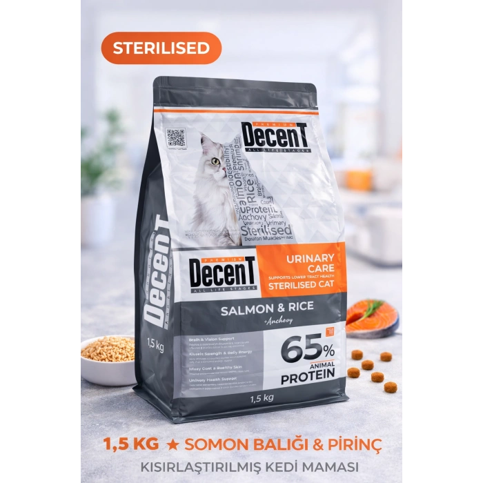Decent  Urinary Care Balıklı ve Pirinçli Kısırlaştırılmış Kedi sı 1.5 Kg