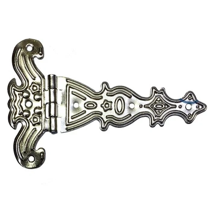 Dekoratif,  Tek Kuyruklu Menteşe - 69x102 Mm, Büyük, Nikel, 1 Adet