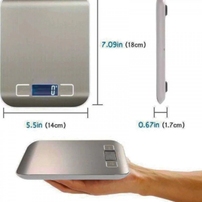 Dijital Mutfak Terazisi Paslanmaz Çelik Elektronik Lcd Ağırlık 5 Kg Ölçeklii Pişirme Ölçü Aleti (  )