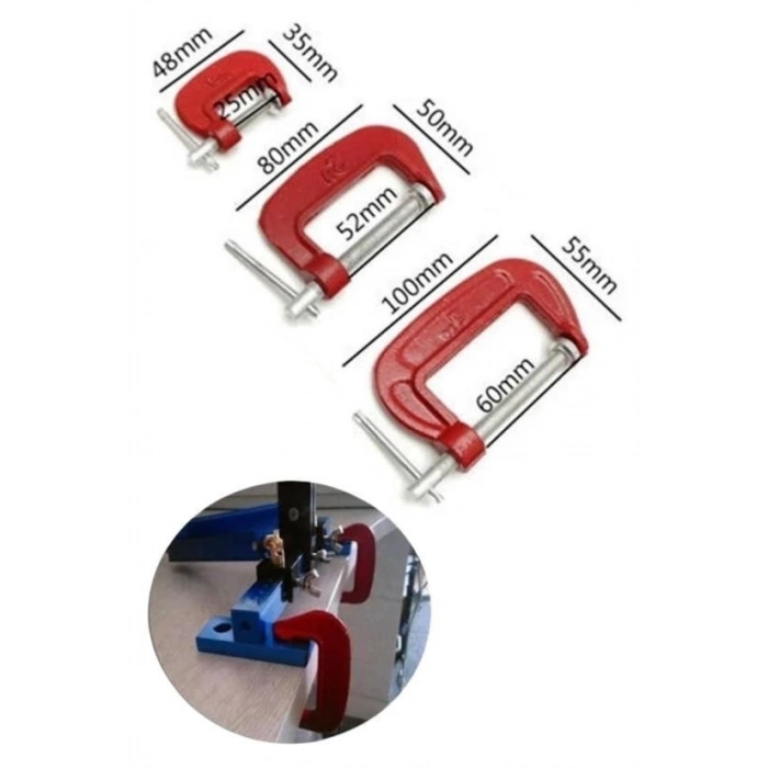 Doğrama Ve Metal Sıkma Sıkıştırma İçin 3lü Mini Mengene Aparat (  )