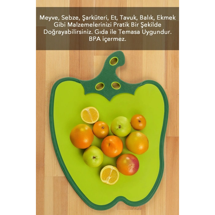 Dolma Biber Figürlü Kaydırmaz Kesme Tahtası Doğrama Panosu