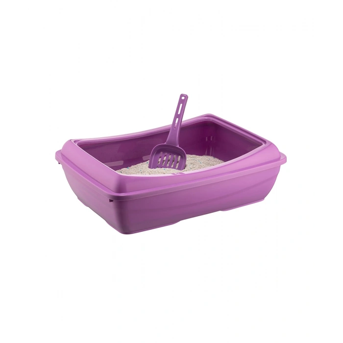 Eğimli Açık Kedi Tuvalet Kum Kabı 12*37*50 cm Karışık Renklerde