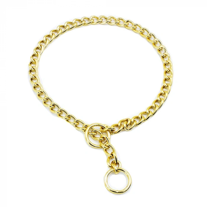 Eğitim Serisi Zincirli Köpek Boyun Tasması 3,5x65 cm - Gold